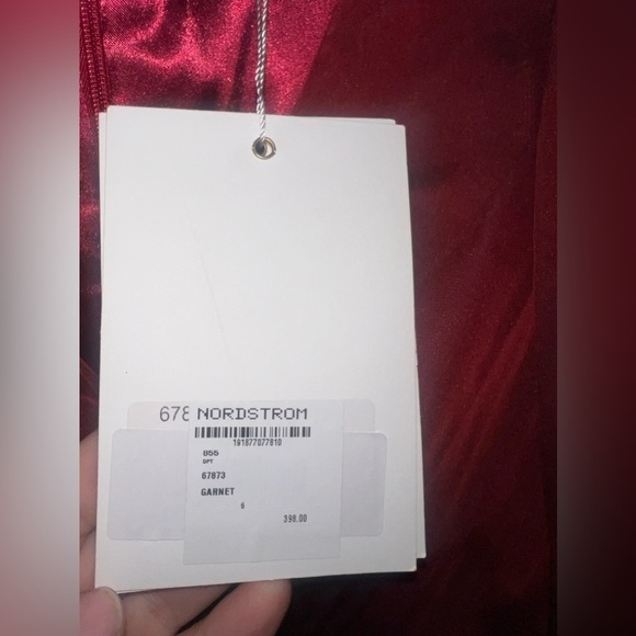 Mac Duggal 67873 NWT SHEER BLOUSON SLEEVE SURPLICE GOWN - garnet - Picture 7 of 8